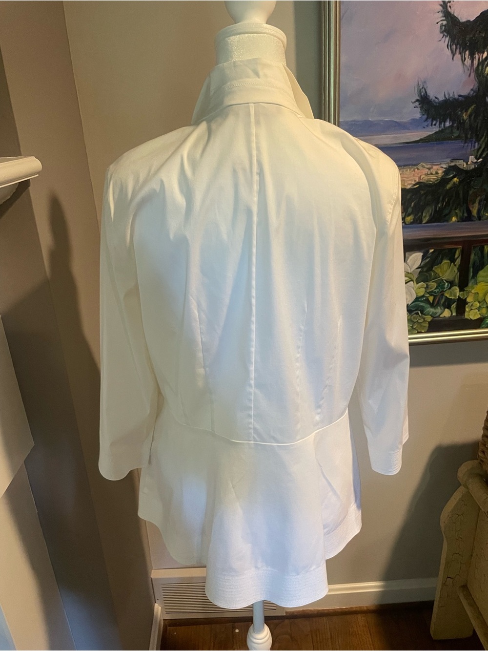 Lafayette 148 New York White Collared Button-Front Women’s Top - Picture 4 of 5